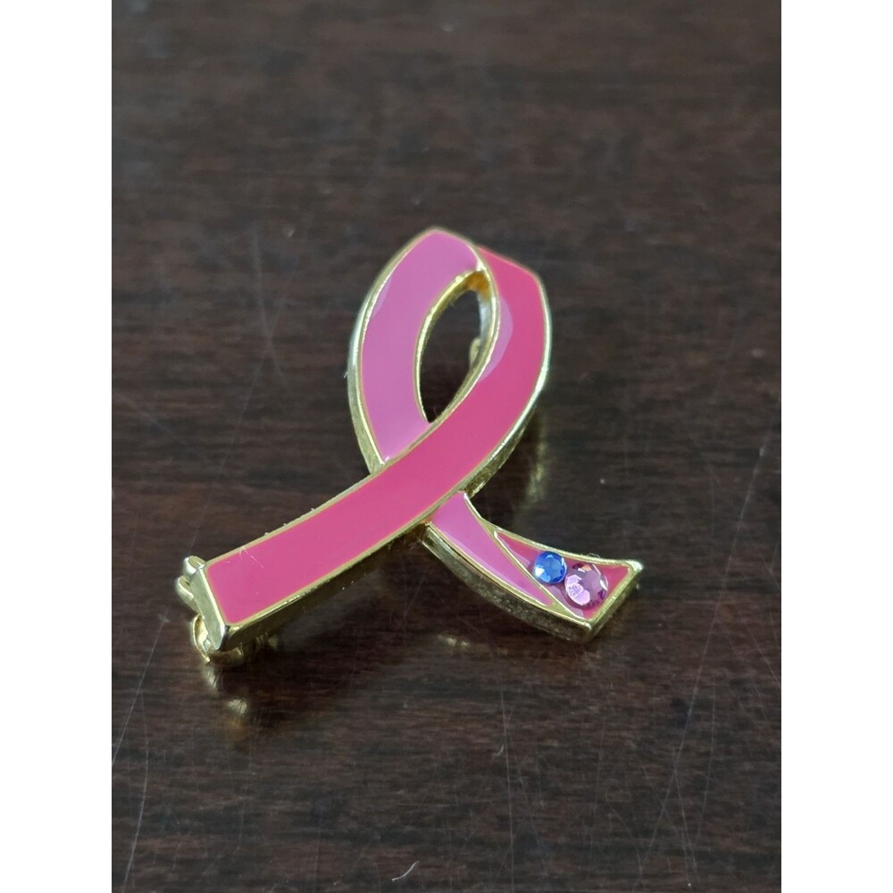 ​Estee Lauder Evelyn Lauder Dream Pin Pink Ribbon Blue Stone Breast Cancer Rare